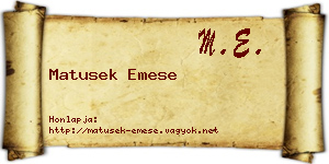 Matusek Emese névjegykártya